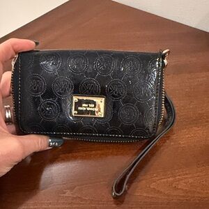 Michael Kors Black and Gold Wristlet